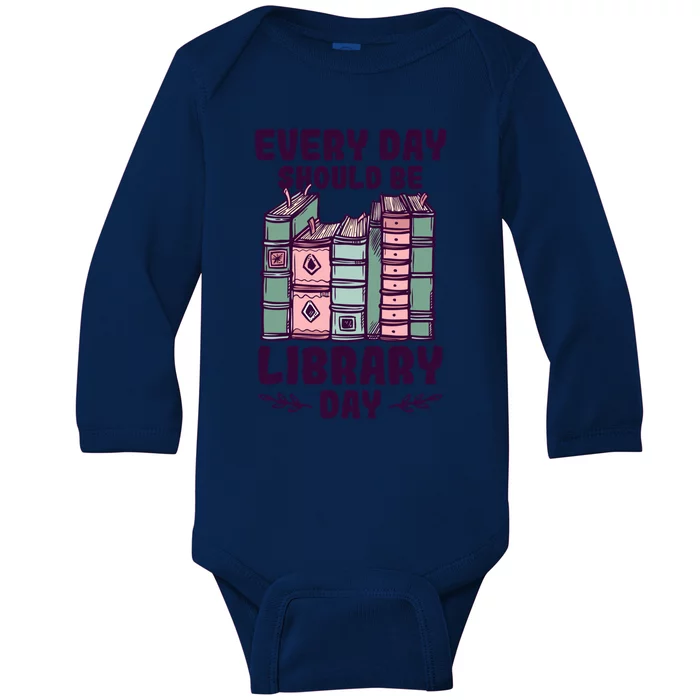 Library Day School Librarian Library Worker Great Gift Baby Long Sleeve Bodysuit