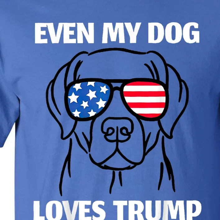 Labrador Dog Sunglasses Usa Flag Even My Dog Loves Trump Tall T-Shirt