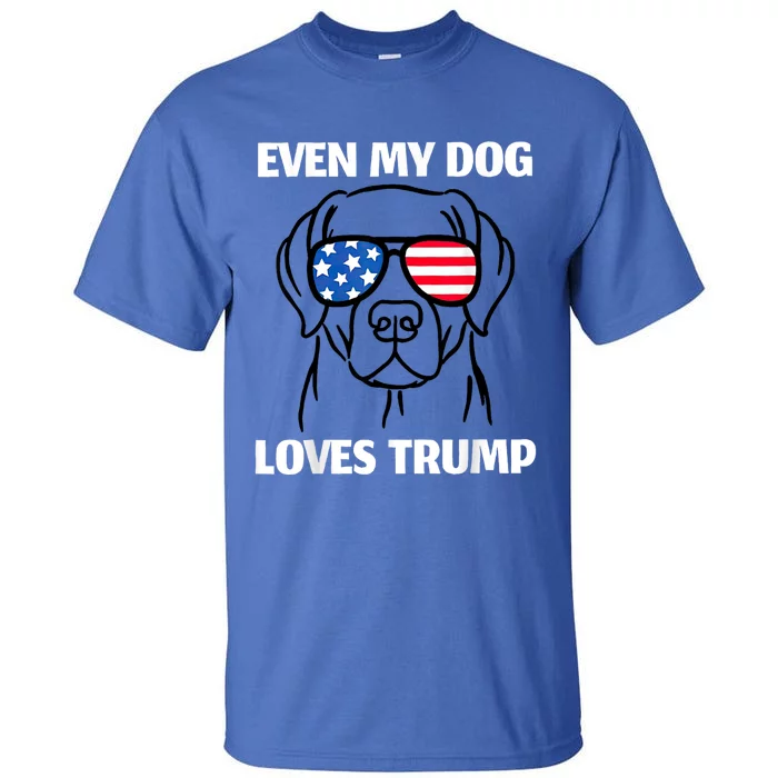 Labrador Dog Sunglasses Usa Flag Even My Dog Loves Trump Tall T-Shirt