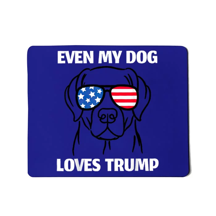 Labrador Dog Sunglasses Usa Flag Even My Dog Loves Trump Mousepad