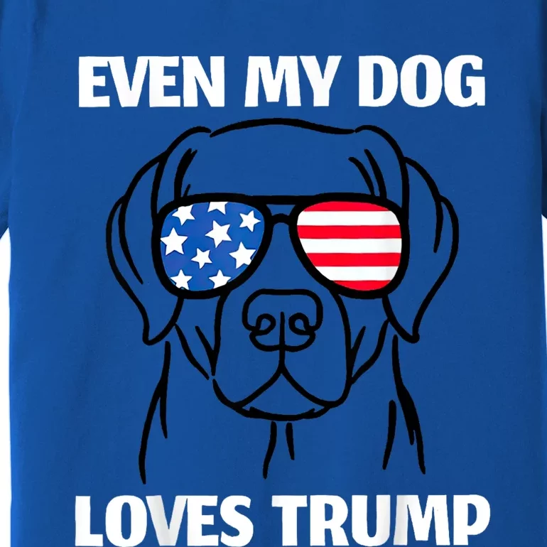 Labrador Dog Sunglasses Usa Flag Even My Dog Loves Trump Premium T-Shirt