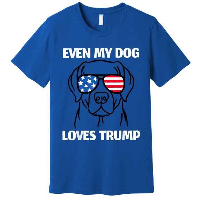 Labrador Dog Sunglasses Usa Flag Even My Dog Loves Trump Premium T-Shirt