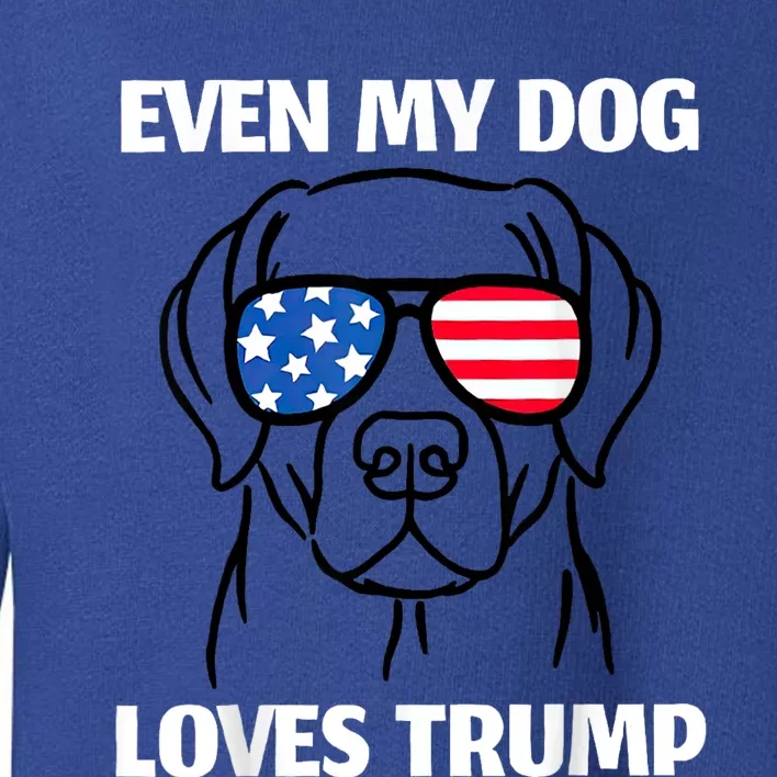 Labrador Dog Sunglasses Usa Flag Even My Dog Loves Trump Toddler Sweatshirt