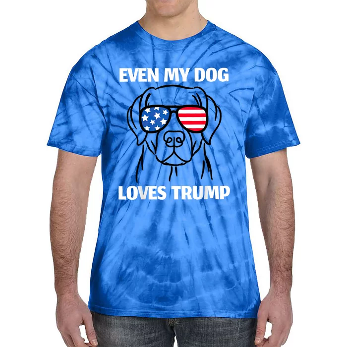 Labrador Dog Sunglasses Usa Flag Even My Dog Loves Trump Tie-Dye T-Shirt