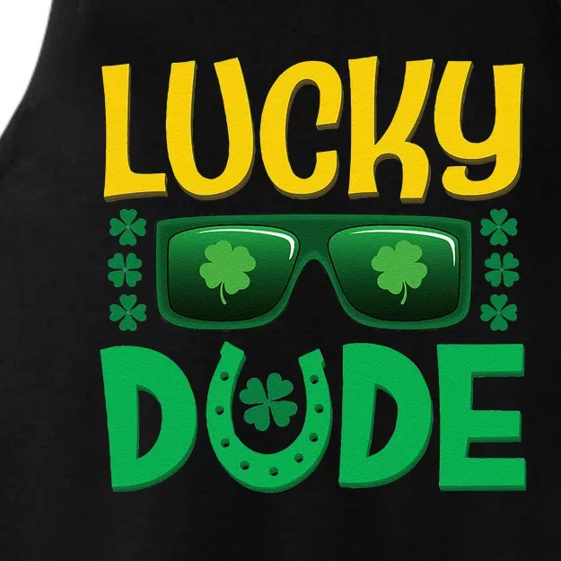 Lucky Dude St Patrick's Day Graphic For Teens Ladies Tri-Blend Wicking Tank