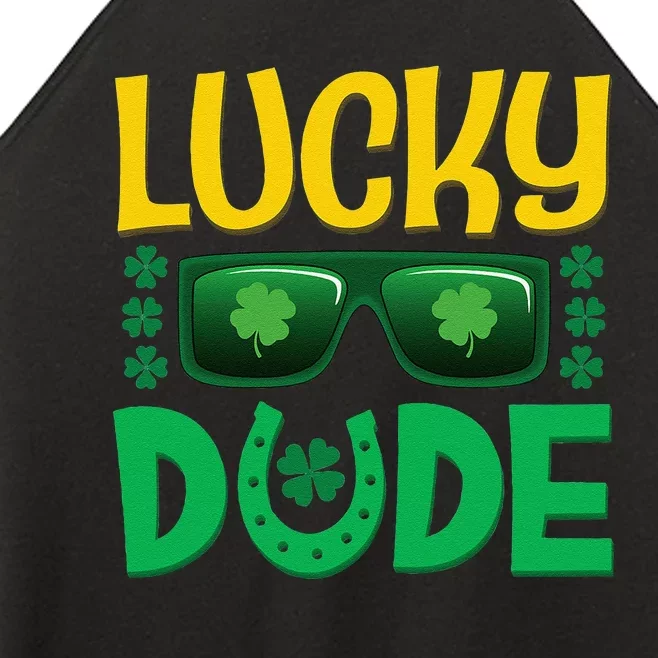 Lucky Dude St Patrick's Day Graphic For Teens Women’s Perfect Tri Rocker Tank