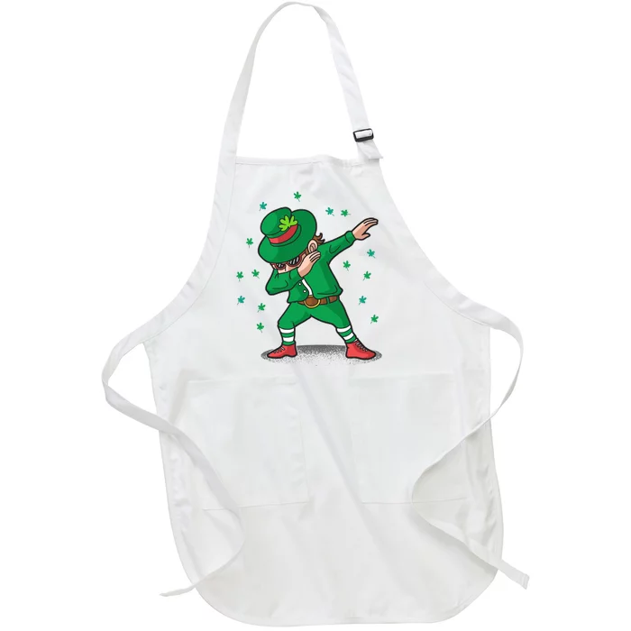 Leprechaun Dab St Patrick's Day Party Full-Length Apron With Pocket