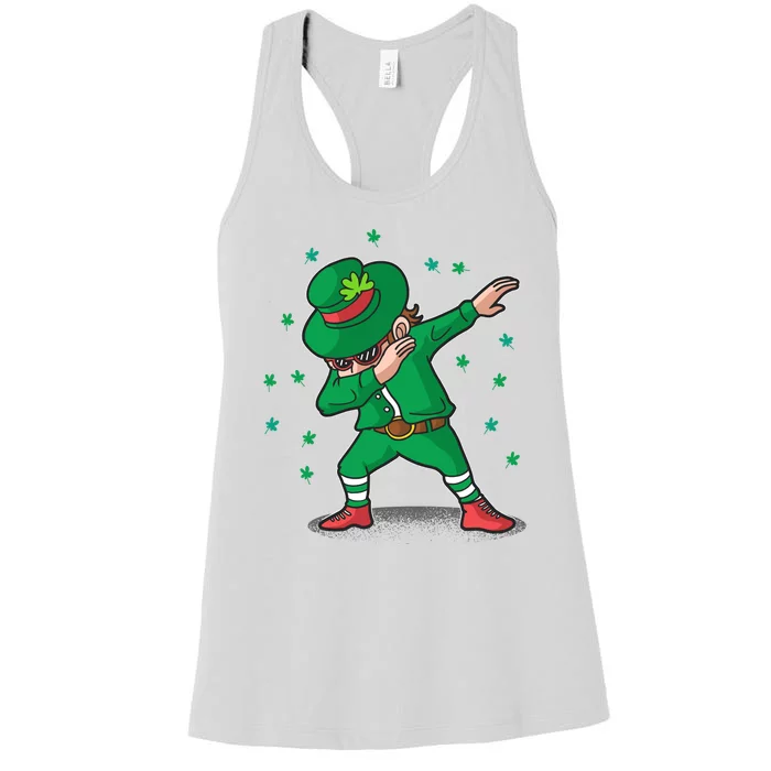 Leprechaun Dab St Patrick's Day Party Women's Racerback Tank