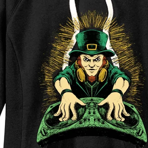 Leprechaun Dj St Patricks Women's Fleece Hoodie