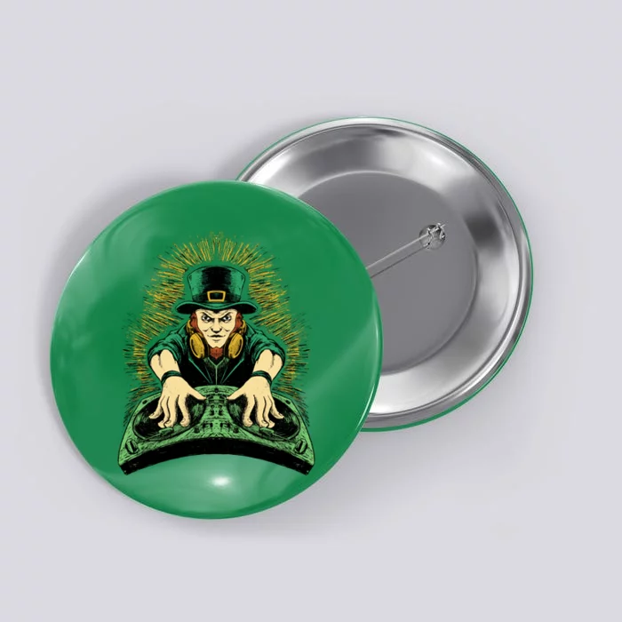 Leprechaun Dj St Patricks Button