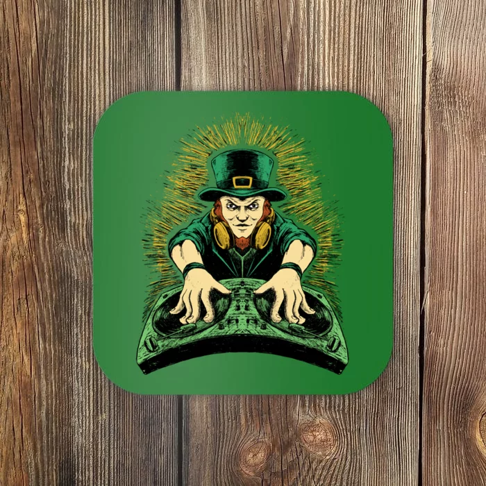 Leprechaun Dj St Patricks Coaster