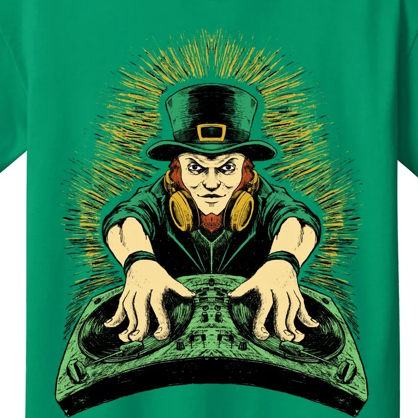 Leprechaun Dj St Patricks Kids T-Shirt