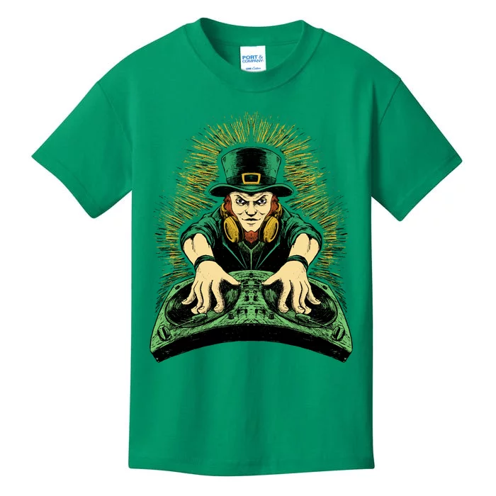 Leprechaun Dj St Patricks Kids T-Shirt