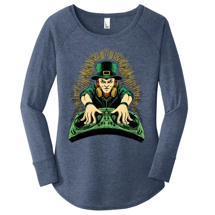 Leprechaun Dj St Patricks Women's Perfect Tri Tunic Long Sleeve Shirt