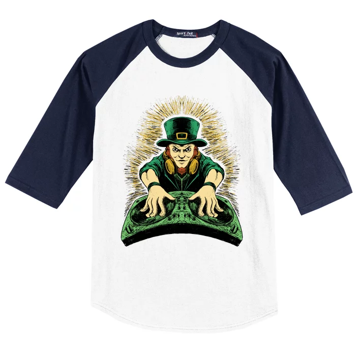 Leprechaun Dj St Patricks Baseball Sleeve Shirt