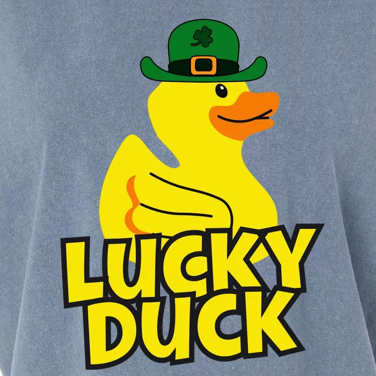 Lucky Duck Shamrock Rubber Ducky Funny St Patricks Day Garment-Dyed Women's Muscle Tee