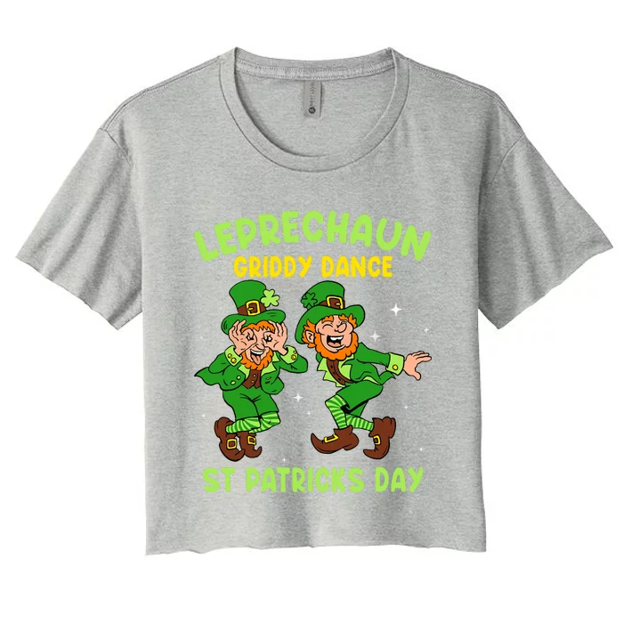 Leprechaun Dance St Patricks Day Funny Irish Women's Crop Top Tee