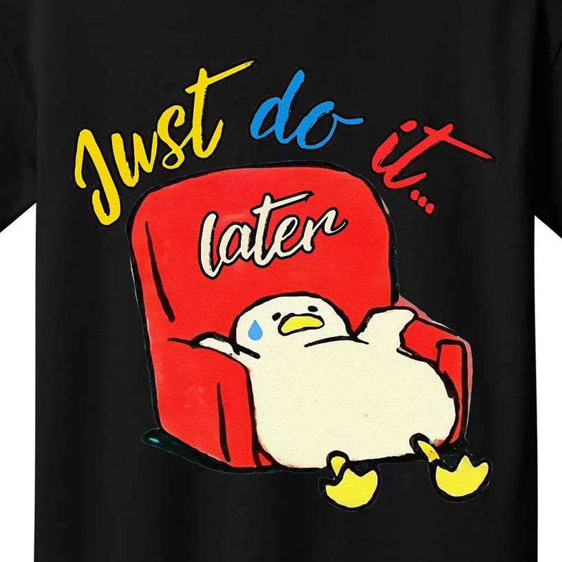 Lazy Duck Sit On The Sofa Do It Later Kids T-Shirt