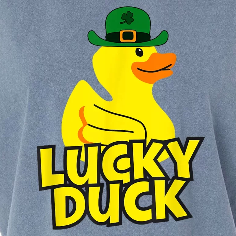 Lucky Duck Shamrock Rubber Ducky Funny St Patricks Day Garment-Dyed Women's Muscle Tee