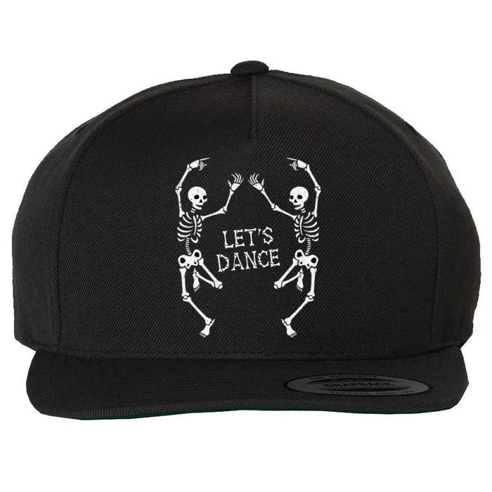 LetS Dance Skeleton Skull Dance Of Death Wool Snapback Cap