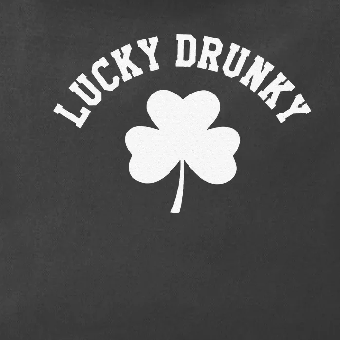 Lucky Drunky Shamrock Clover Saint Patrick's Day Zip Tote Bag