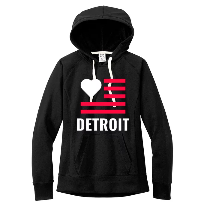 Love Detroit Simple Flag Type Women's Fleece Hoodie