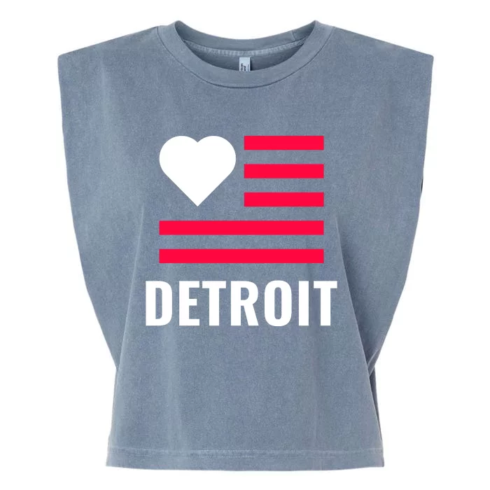 Love Detroit Simple Flag Type Garment-Dyed Women's Muscle Tee