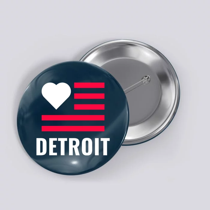 Love Detroit Simple Flag Type Button