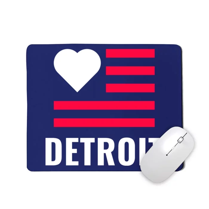 Love Detroit Simple Flag Type Mousepad