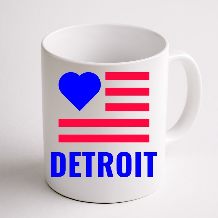 Love Detroit Simple Flag Type Front & Back Coffee Mug