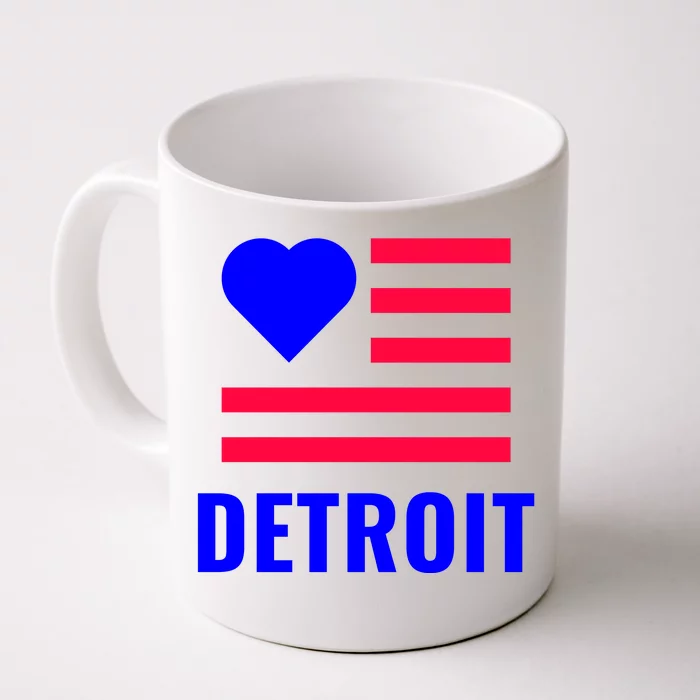 Love Detroit Simple Flag Type Front & Back Coffee Mug