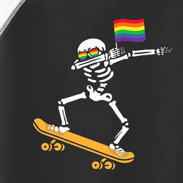 LGBT Dab Skeleton Skateboard Costume Funny Halloween Gift Toddler Fine Jersey T-Shirt