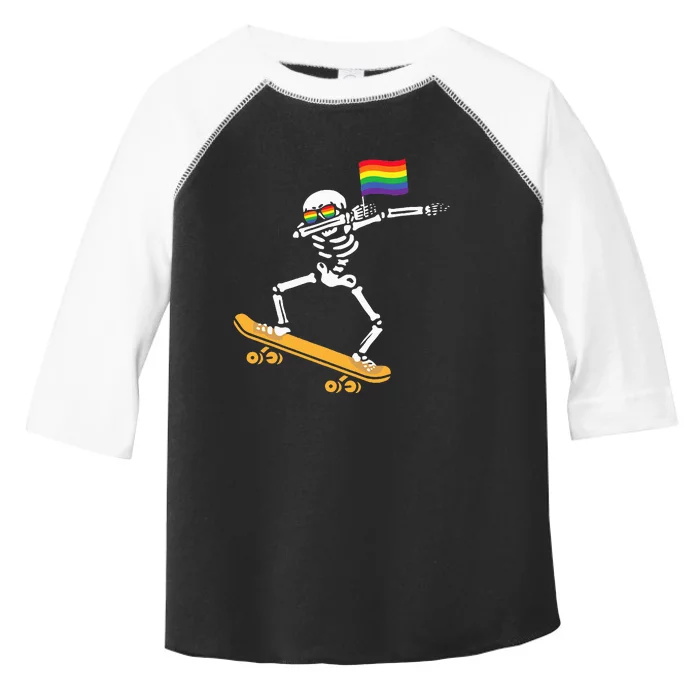 LGBT Dab Skeleton Skateboard Costume Funny Halloween Gift Toddler Fine Jersey T-Shirt