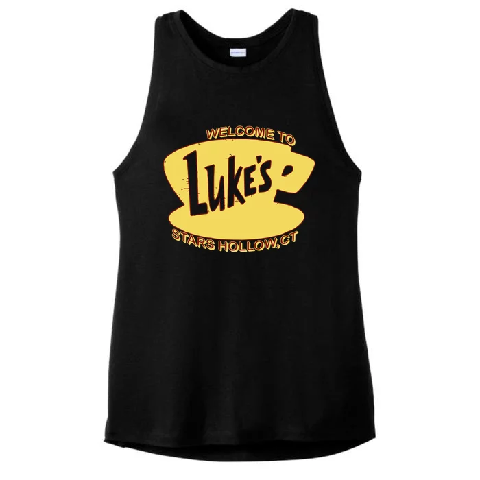 LukeS Diner Stars Hollow Ladies Tri-Blend Wicking Tank