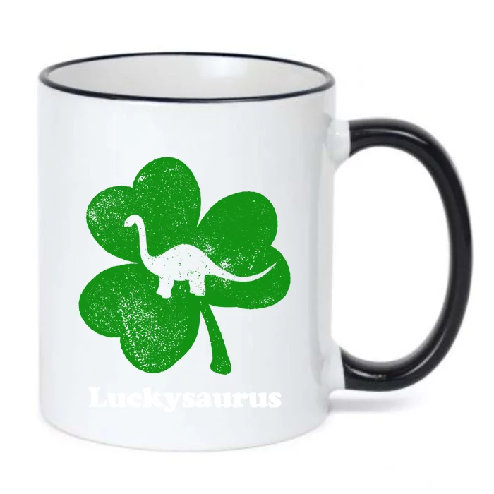 Lucky Dinosaur St Patricks Day Irish Shamrock Luckysaurus Gift Black Color Changing Mug