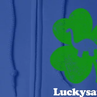 Lucky Dinosaur St Patricks Day Irish Shamrock Luckysaurus Gift Full Zip Hoodie