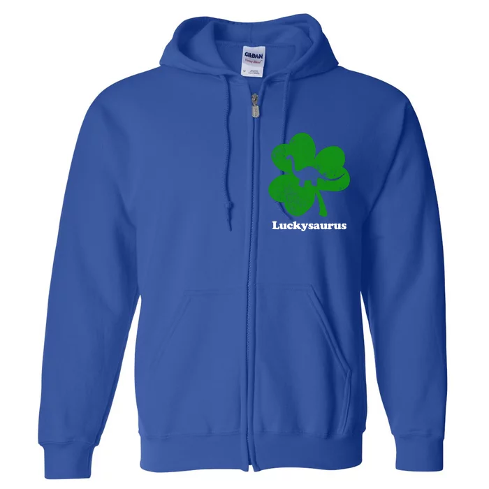 Lucky Dinosaur St Patricks Day Irish Shamrock Luckysaurus Gift Full Zip Hoodie