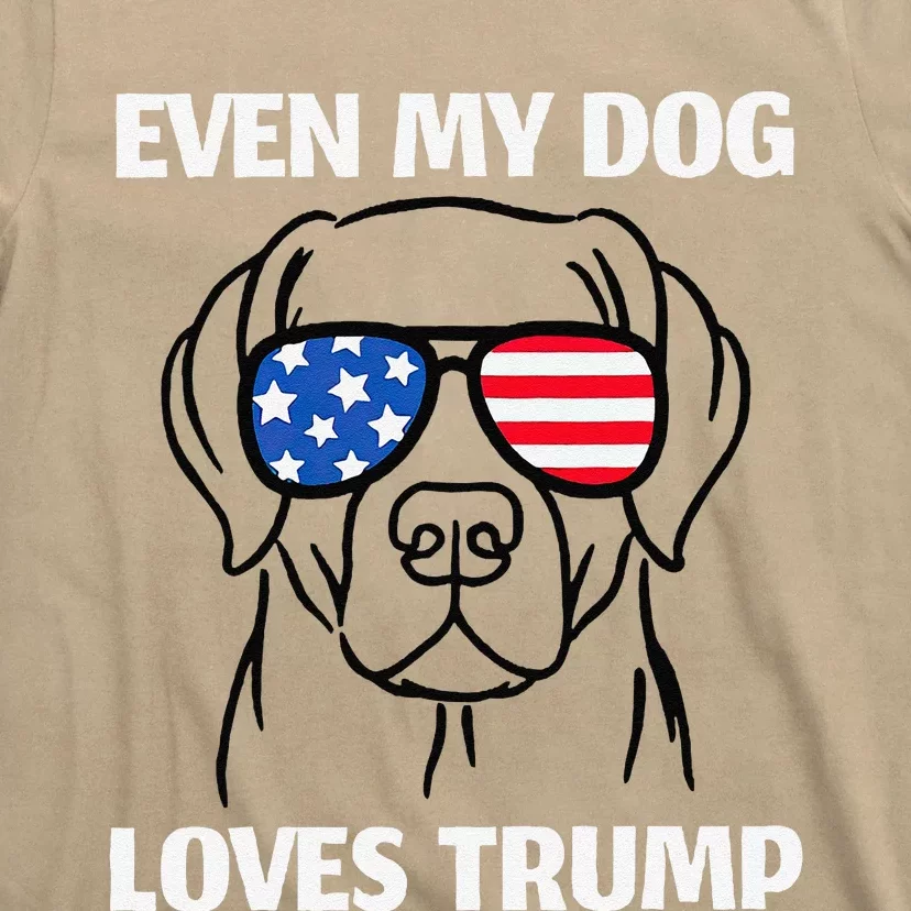 Labrador Dog Sunglasses Usa Flag Even My Dog Loves Trump T-Shirt