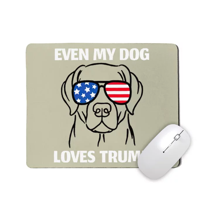 Labrador Dog Sunglasses Usa Flag Even My Dog Loves Trump Mousepad