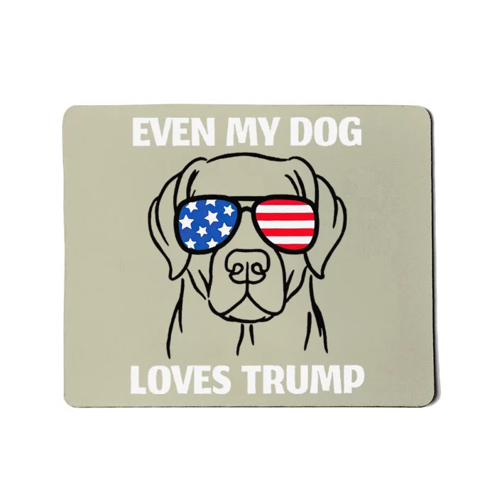 Labrador Dog Sunglasses Usa Flag Even My Dog Loves Trump Mousepad