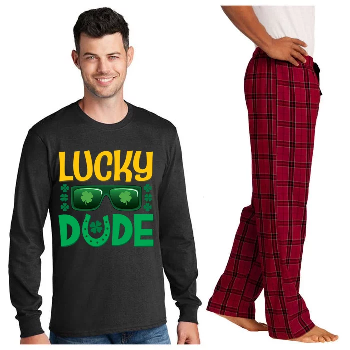 Lucky Dude St Patrick's Day Graphic Teens Cool Gift Long Sleeve Pajama Set