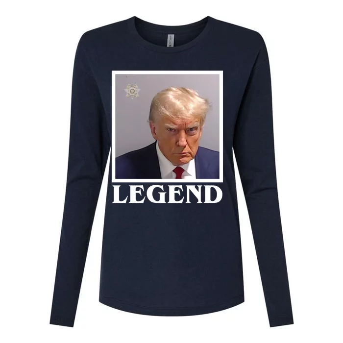 Legend Donald Trump Mugshot Pro Trump Womens Cotton Relaxed Long Sleeve T-Shirt