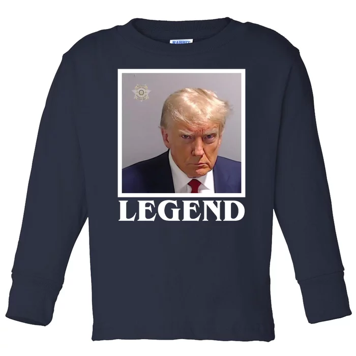 Legend Donald Trump Mugshot Pro Trump Toddler Long Sleeve Shirt