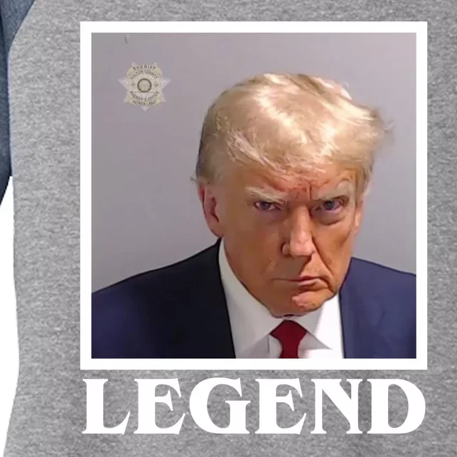 Legend Donald Trump Mugshot Pro Trump Women's Tri-Blend 3/4-Sleeve Raglan Shirt