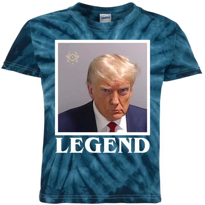 Legend Donald Trump Mugshot Pro Trump Kids Tie-Dye T-Shirt