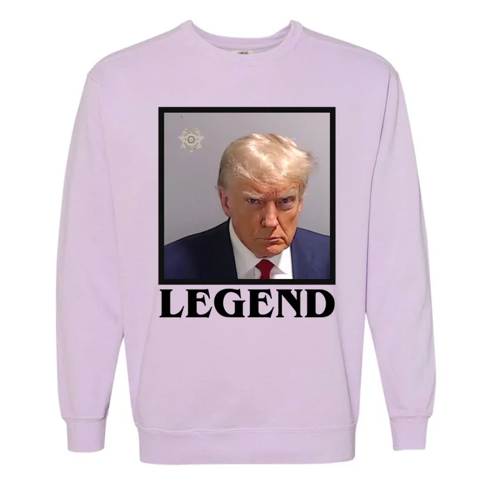 Legend Donald Trump Mugshot Pro Trump Garment-Dyed Sweatshirt