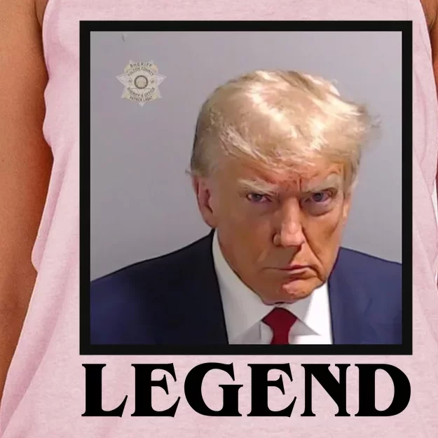 Legend Donald Trump Mugshot Pro Trump Women's Knotted Racerback Tank