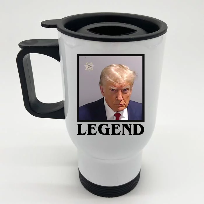 Legend Donald Trump Mugshot Pro Trump Front & Back Stainless Steel Travel Mug