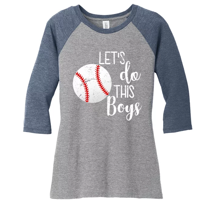 Let's Do This Boys Baseball Women's Tri-Blend 3/4-Sleeve Raglan Shirt