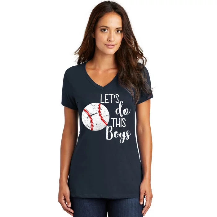 Let's Do This Boys Baseball Women's V-Neck T-Shirt